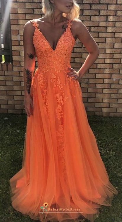 Long Orange Prom Dress – daisystyledress